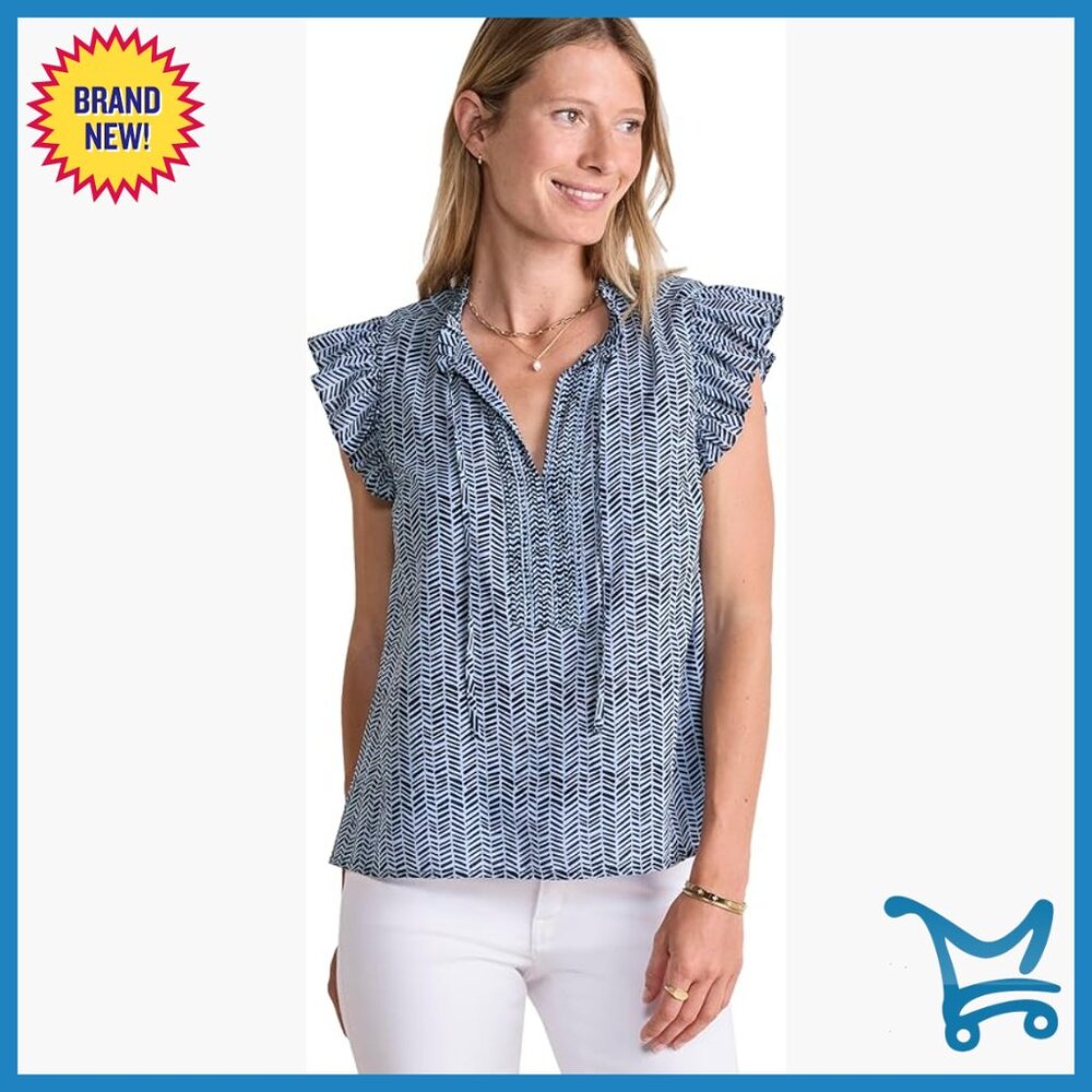 V-Neck Cap Sleeve Top, Cotton Modal Blend, Regular Fit, Fall Style